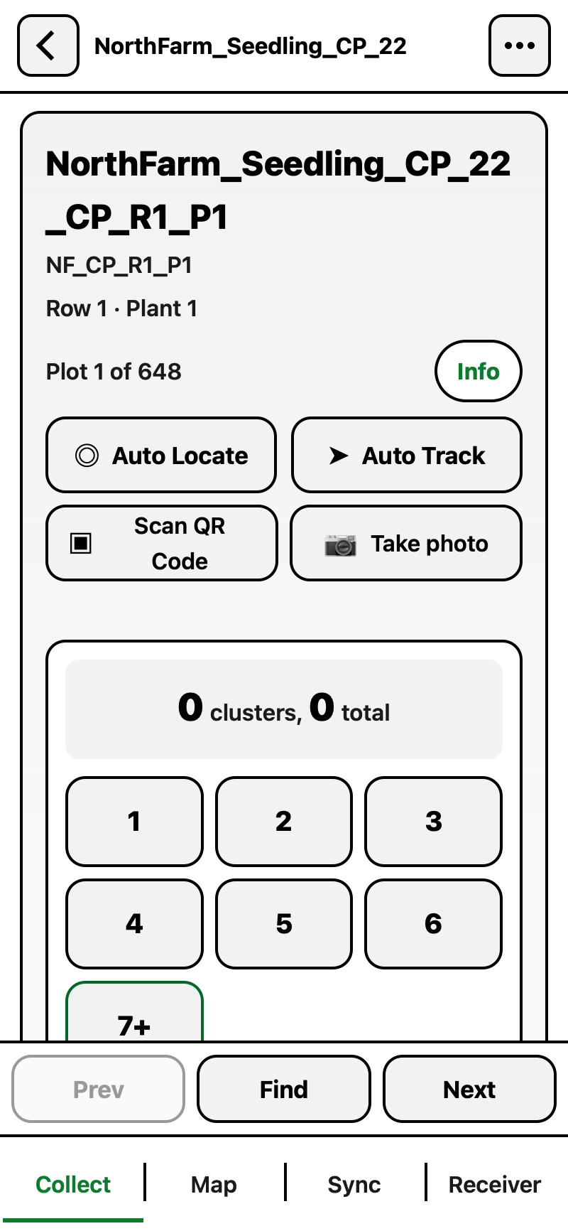 The bur counting card with a cluster keypad and a running total